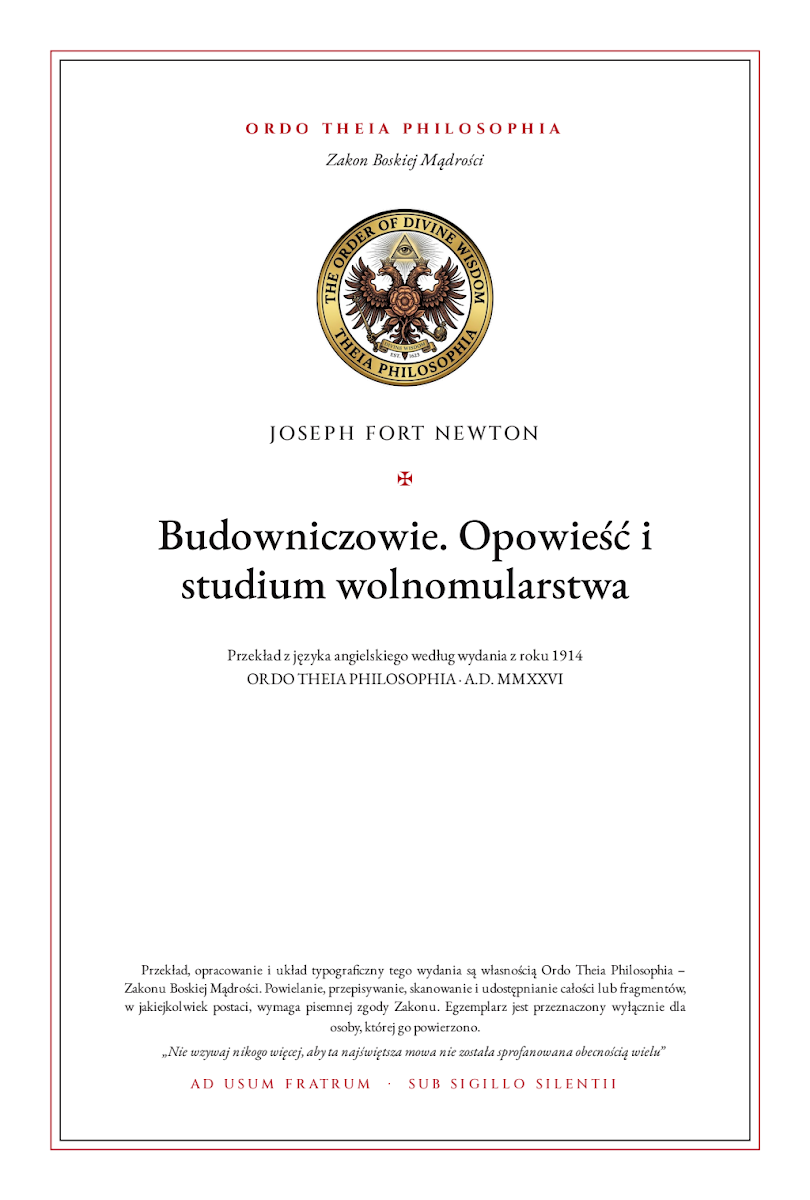 Pierwsza strona: Budowniczowie. Opowieść i studium wolnomularstwa – Joseph Fort Newton