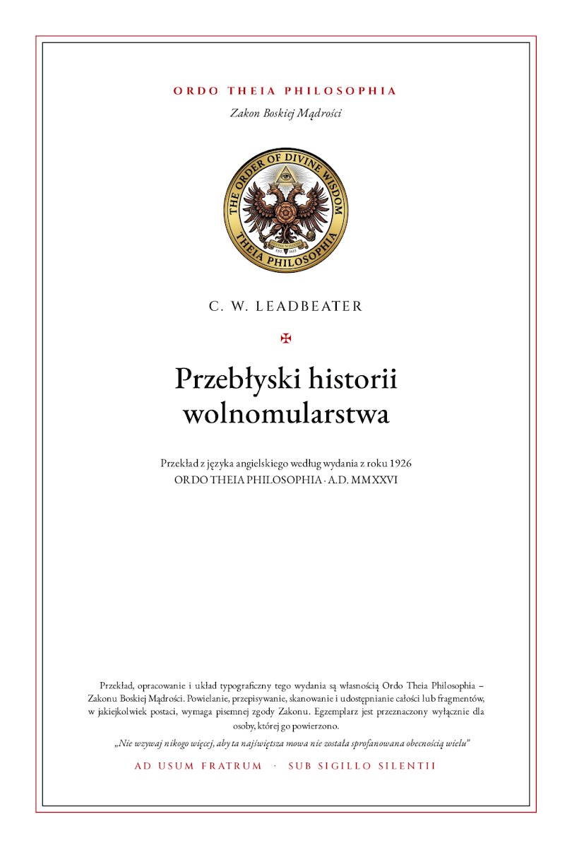 Pierwsza strona: Przebłyski historii wolnomularstwa – Charles Webster Leadbeater