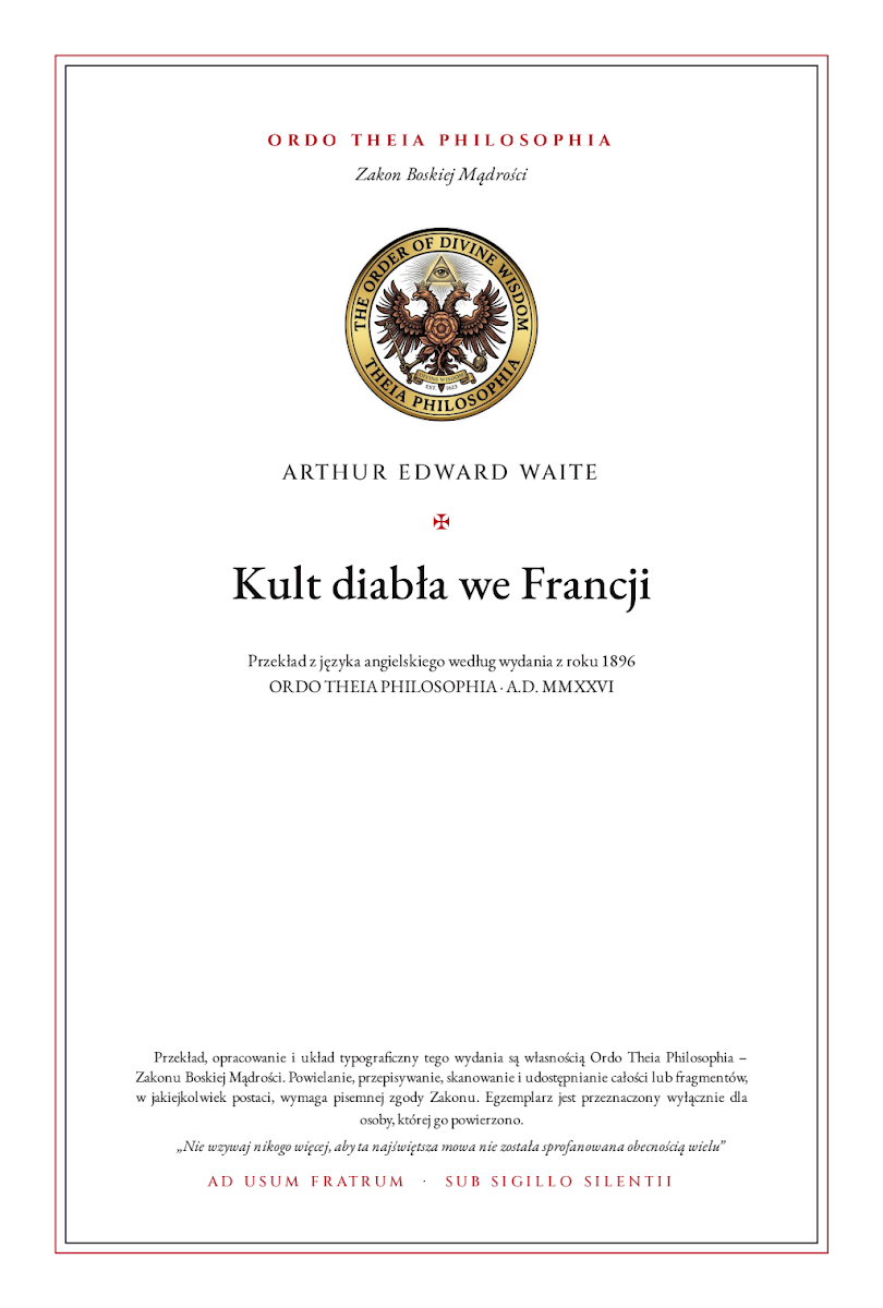 Pierwsza strona: Kult diabła we Francji – Arthur Edward Waite