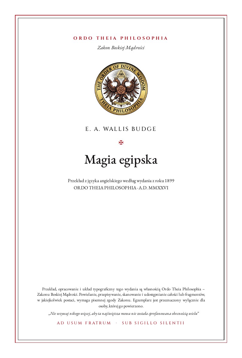 Pierwsza strona: Magia egipska – Ernest Alfred Wallis Budge