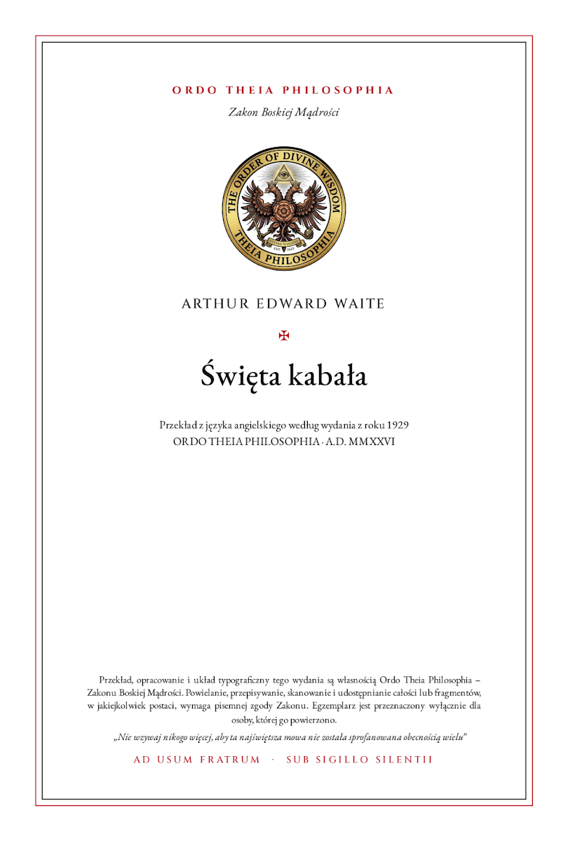 Pierwsza strona: Święta kabała – Arthur Edward Waite