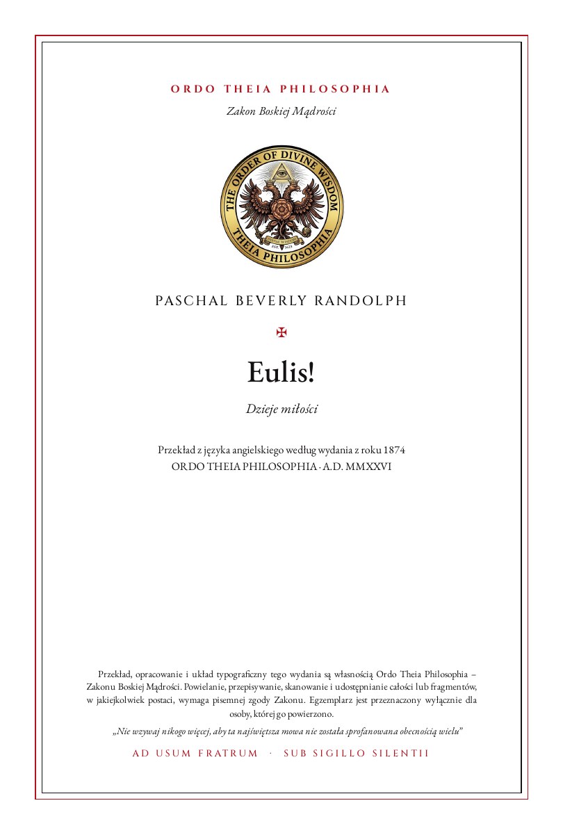 Pierwsza strona: Eulis! – Paschal Beverly Randolph