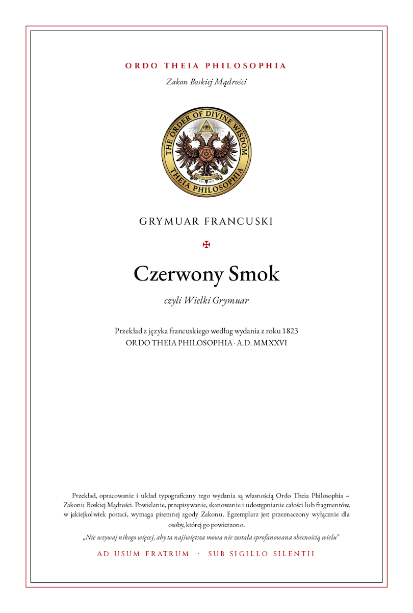 Pierwsza strona: Czerwony Smok – Anonim (tekst podpisany imieniem Antonio Venitiana del Rabina)