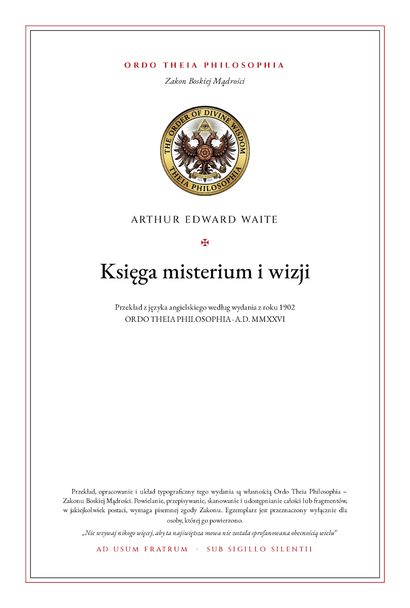 Pierwsza strona: Księga misterium i wizji – Arthur Edward Waite