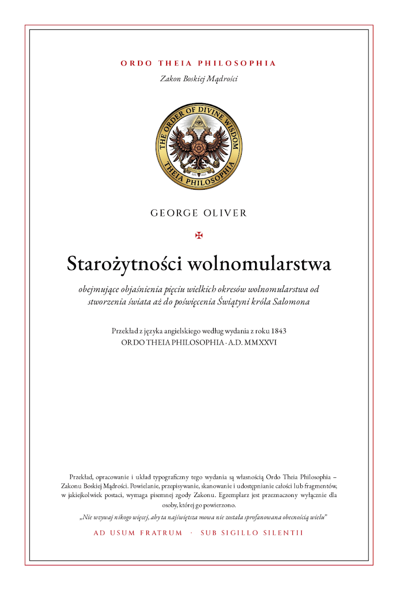 Pierwsza strona: Starożytności wolnomularstwa – George Oliver
