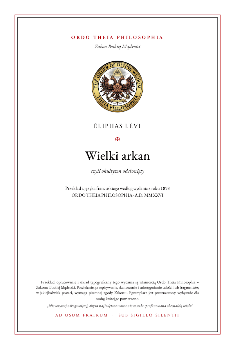 Pierwsza strona: Wielki arkan – Éliphas Lévi