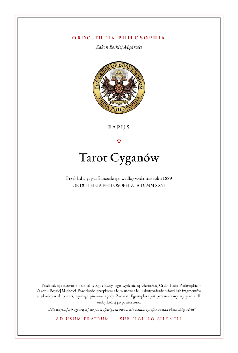 Pierwsza strona: Tarot Cyganów – Papus (Gérard Encausse)