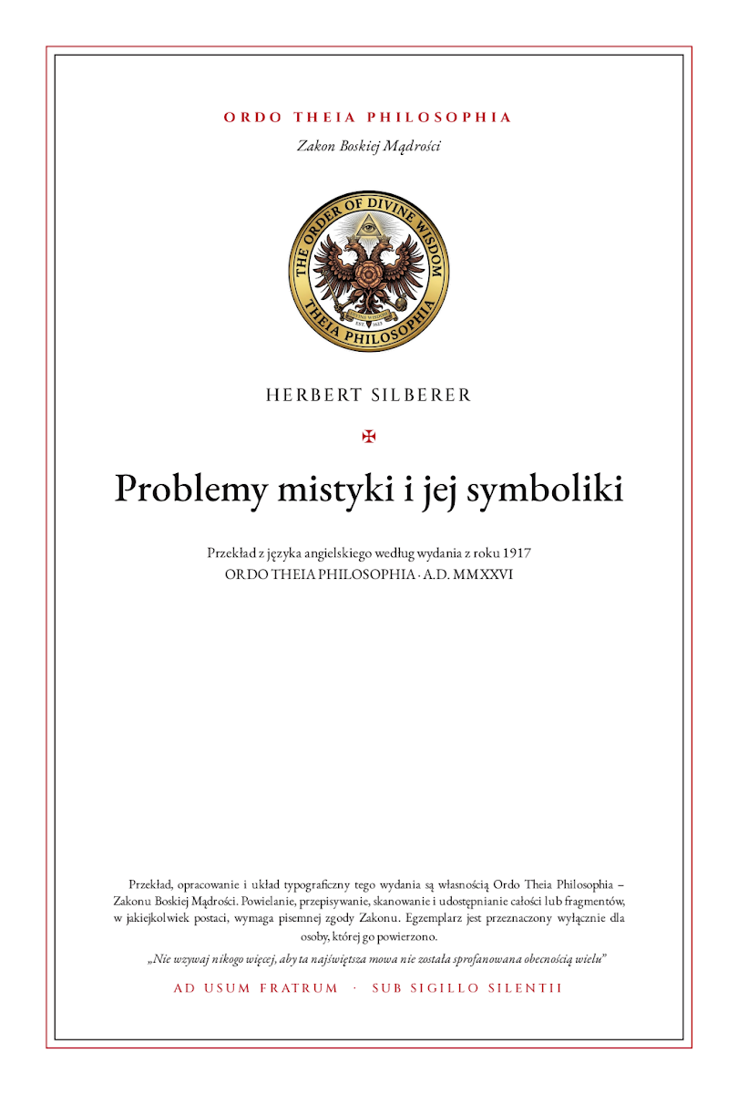 Pierwsza strona: Problemy mistyki i jej symboliki – Herbert Silberer