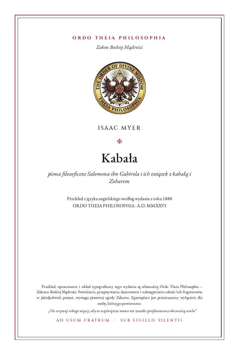 Pierwsza strona: Kabała – Isaac Myer