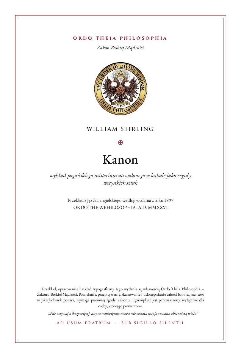 Pierwsza strona: Kanon – William Stirling