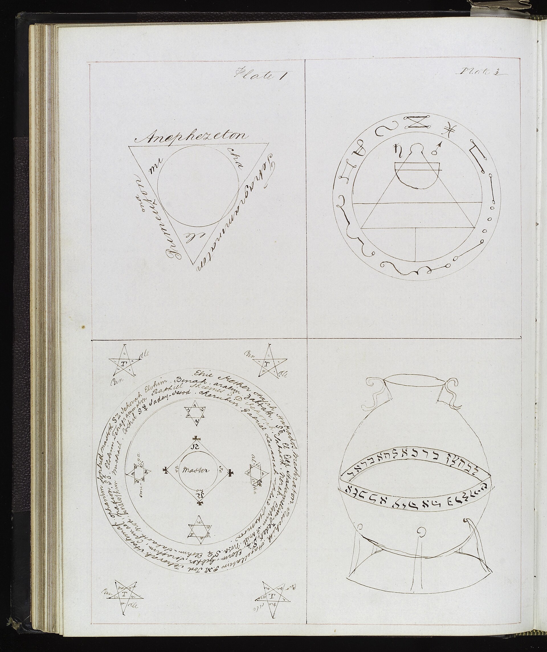 Magiczne kręgi i pieczęcie Salomona, XIX-wieczny rękopis, Wellcome Collection - CC BY 4.0