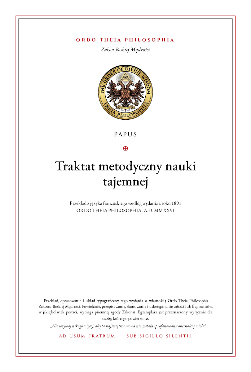 Pierwsza strona: Traktat metodyczny nauki tajemnej – Papus (Gérard Encausse)