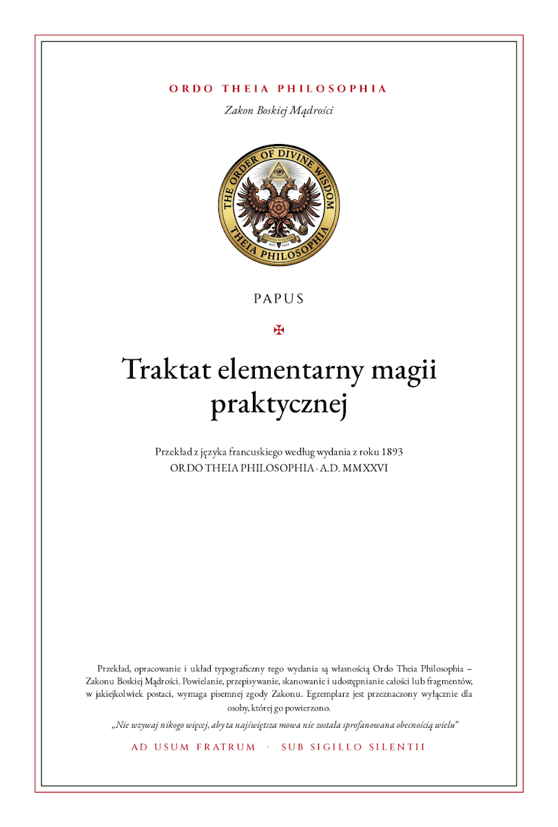 Pierwsza strona: Traktat elementarny magii praktycznej – Papus (Gérard Encausse)
