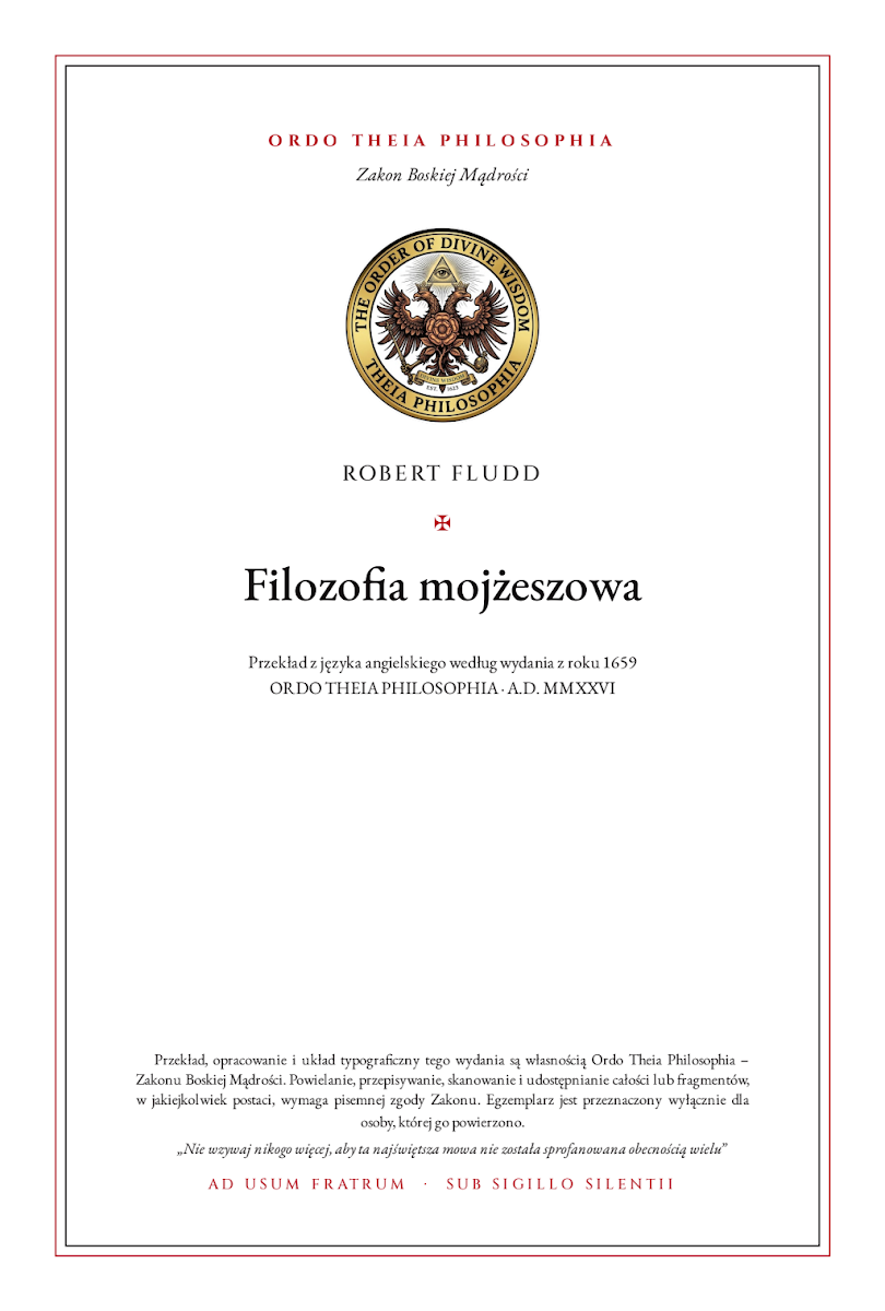 Pierwsza strona: Filozofia mojżeszowa – Robert Fludd