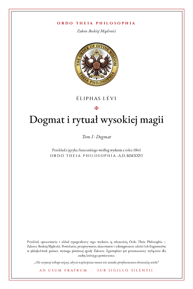 Pierwsza strona: Dogmat i rytuał wysokiej magii, tom I: Dogmat – Éliphas Lévi