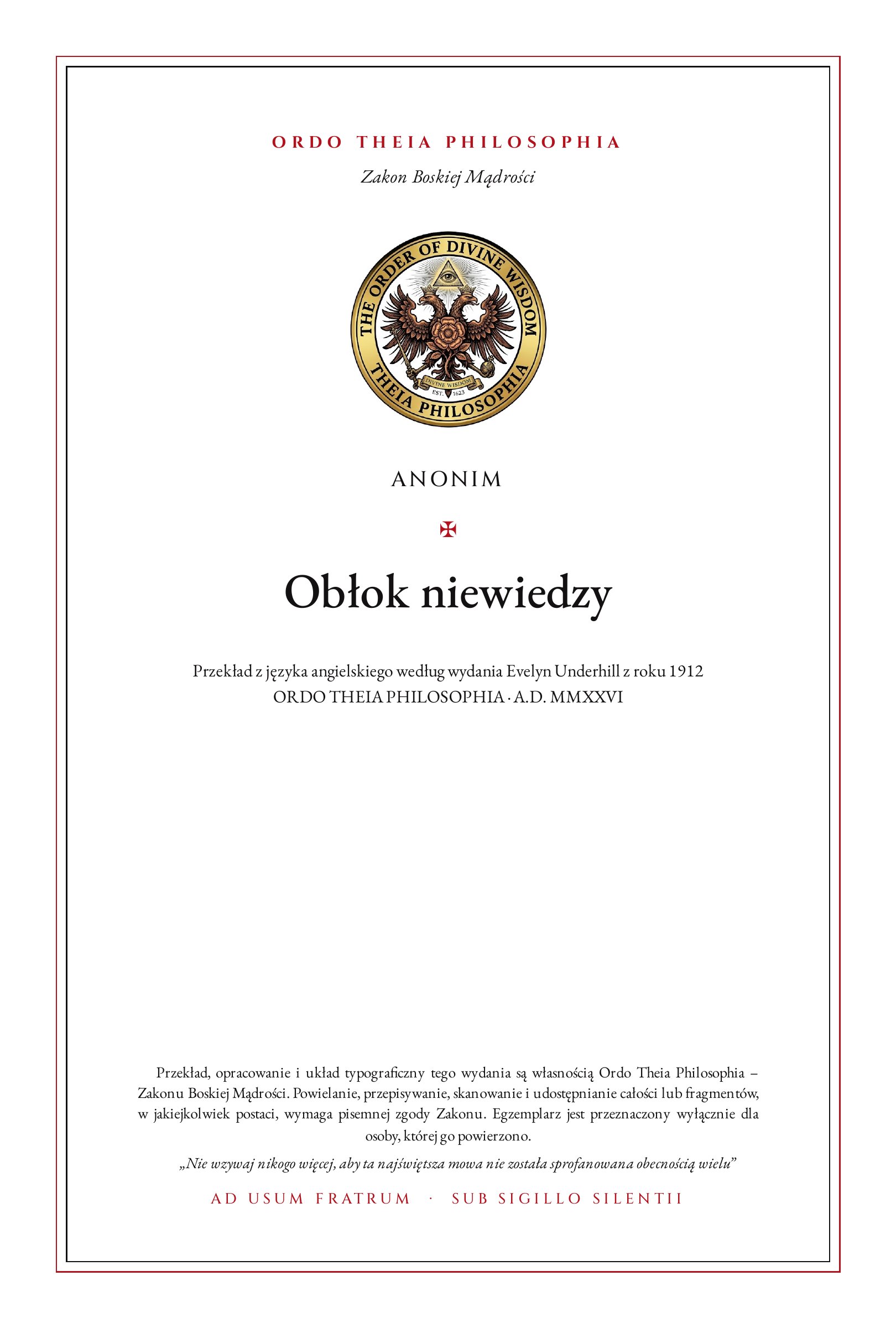 Pierwsza strona: Obłok niewiedzy – Anonim