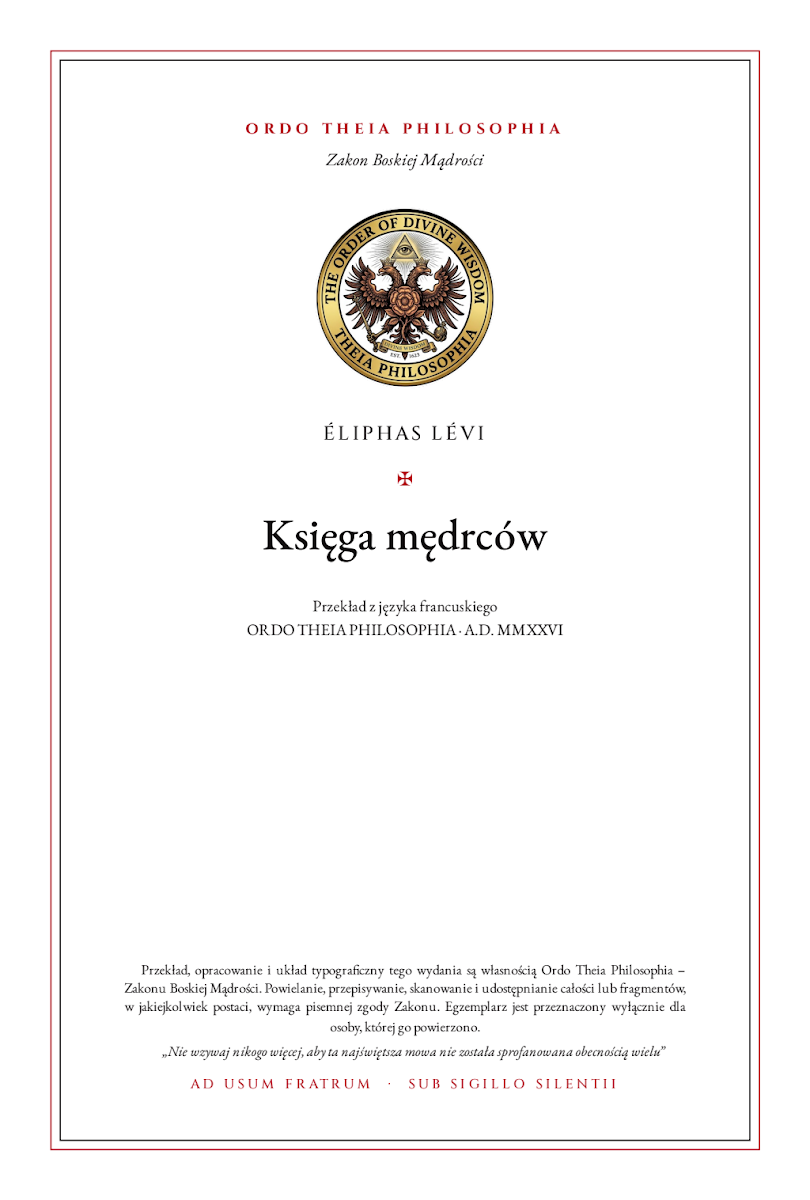 Pierwsza strona: Księga mędrców – Éliphas Lévi