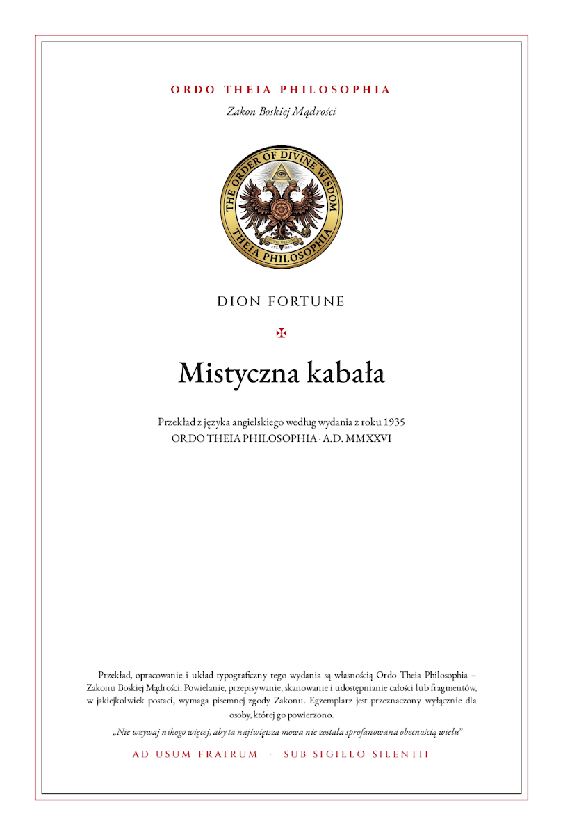Pierwsza strona: Mistyczna kabała – Dion Fortune