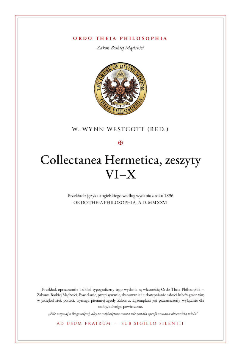 Pierwsza strona: Collectanea Hermetica, zeszyty VI–X – William Wynn Westcott (red.)