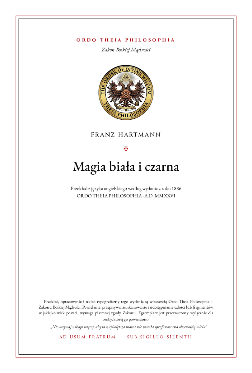Pierwsza strona: Magia biała i czarna – Franz Hartmann