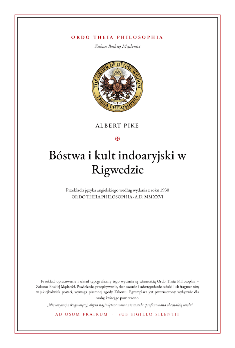 Pierwsza strona: Bóstwa i kult indoaryjski w Rigwedzie – Albert Pike