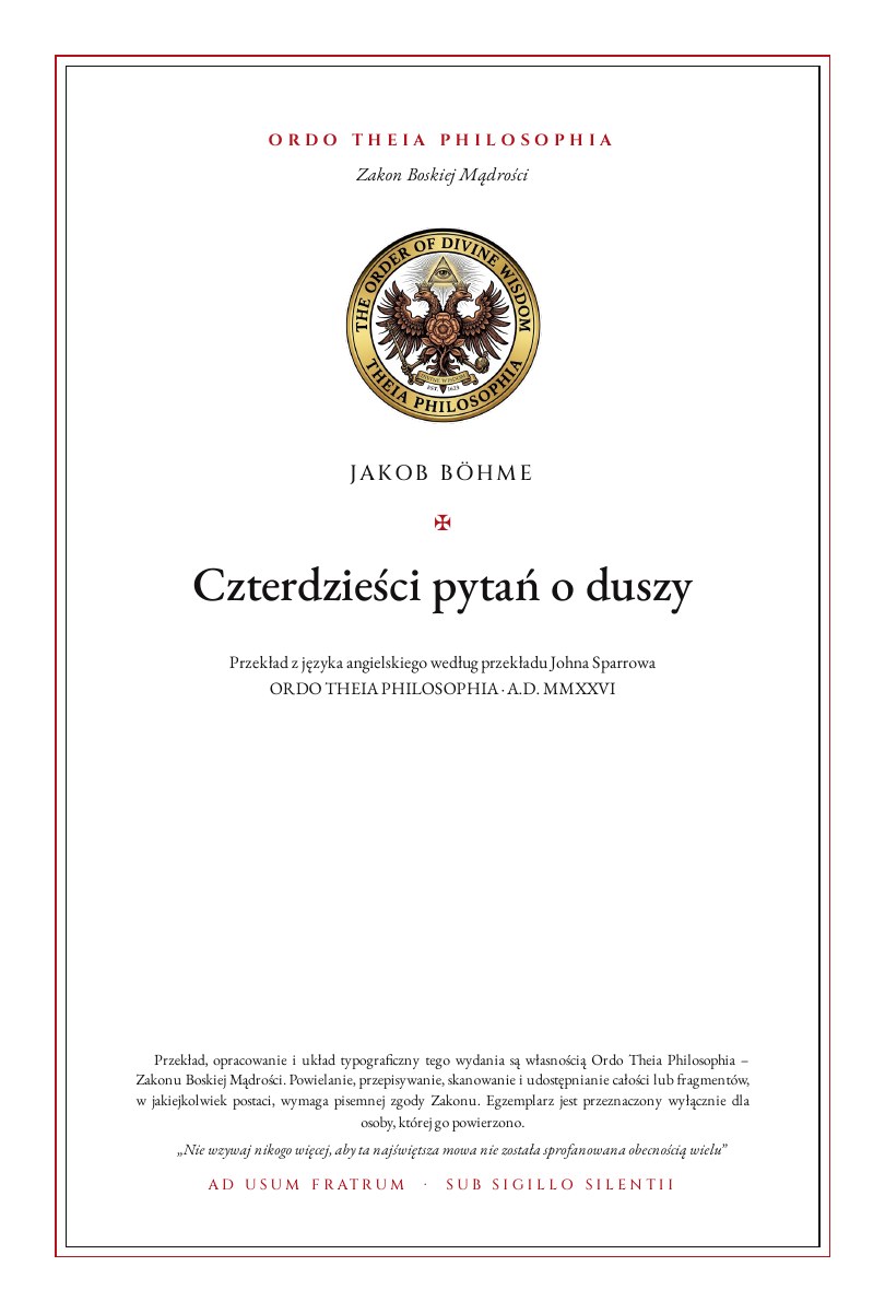 Pierwsza strona: Czterdzieści pytań o duszy – Jakob Böhme