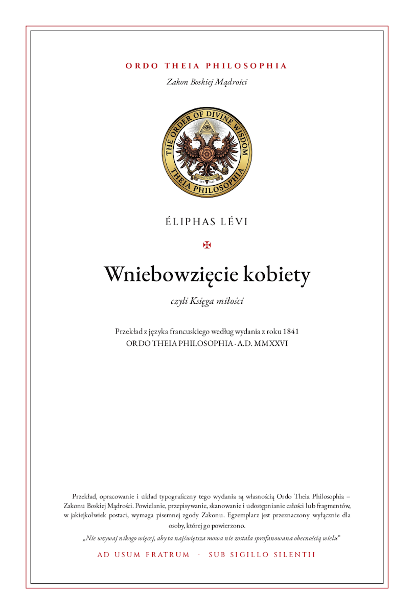 Pierwsza strona: Wniebowzięcie kobiety – Éliphas Lévi (Alphonse-Louis Constant)
