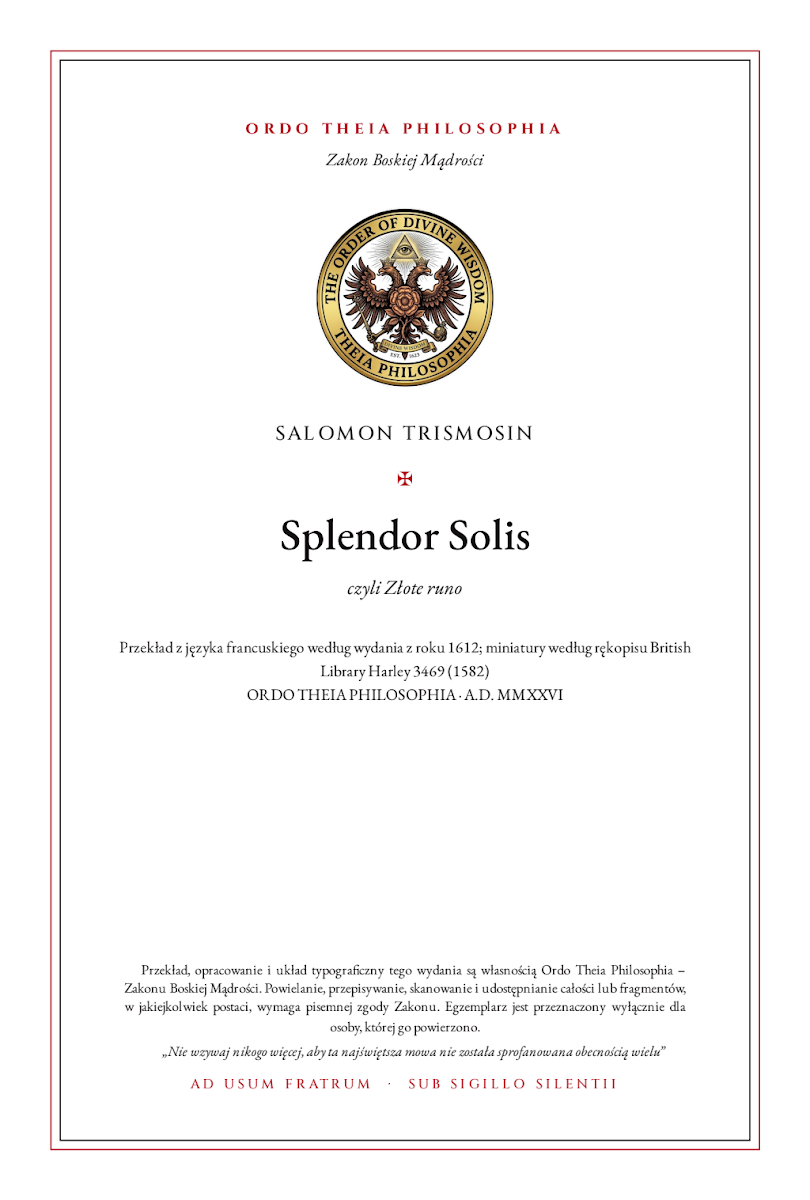 Pierwsza strona: Splendor Solis – Salomon Trismosin (atrybucja legendarna)