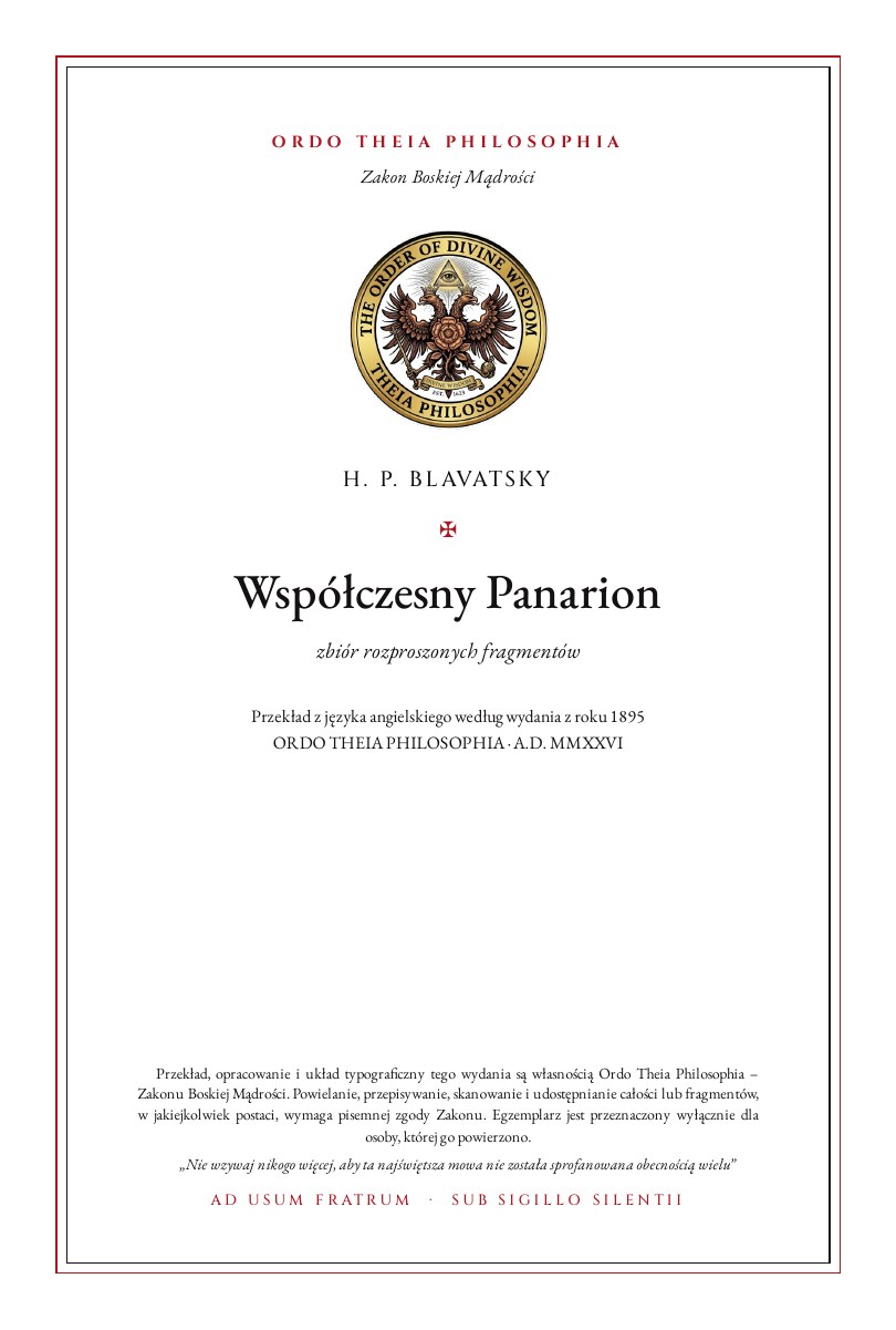 Pierwsza strona: Współczesny Panarion – Helena Petrovna Blavatsky