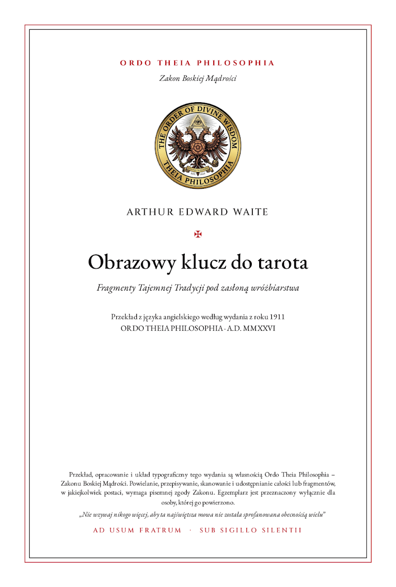 Pierwsza strona: Obrazowy klucz do tarota – Arthur Edward Waite