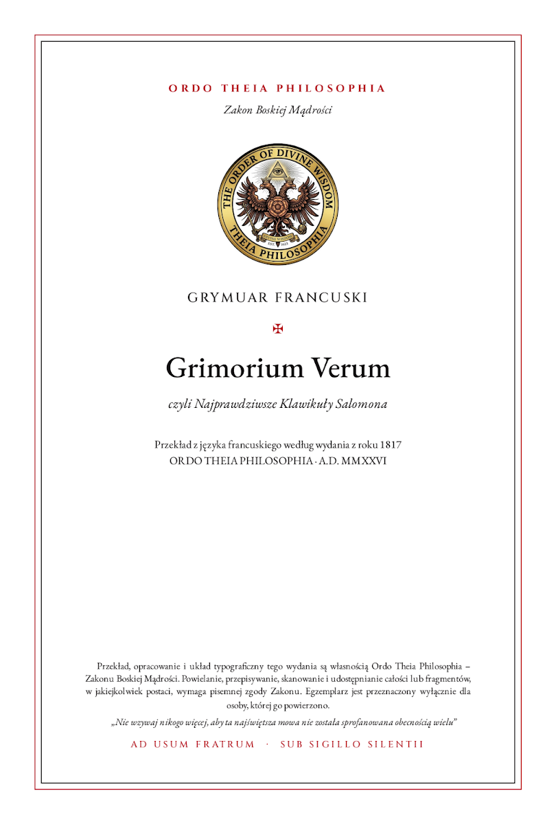 Pierwsza strona: Grimorium Verum – Anonim