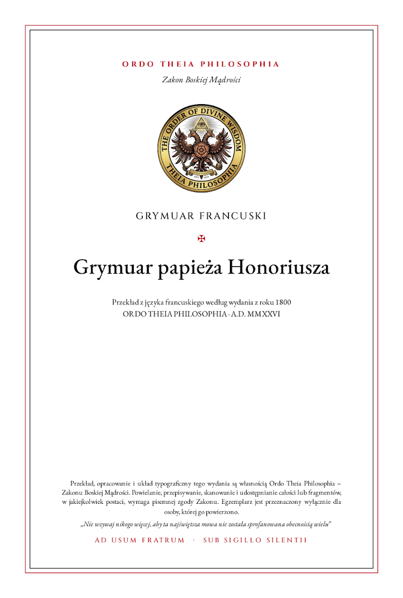 Pierwsza strona: Grymuar papieża Honoriusza – Anonim (przypisywany papieżowi Honoriuszowi III)