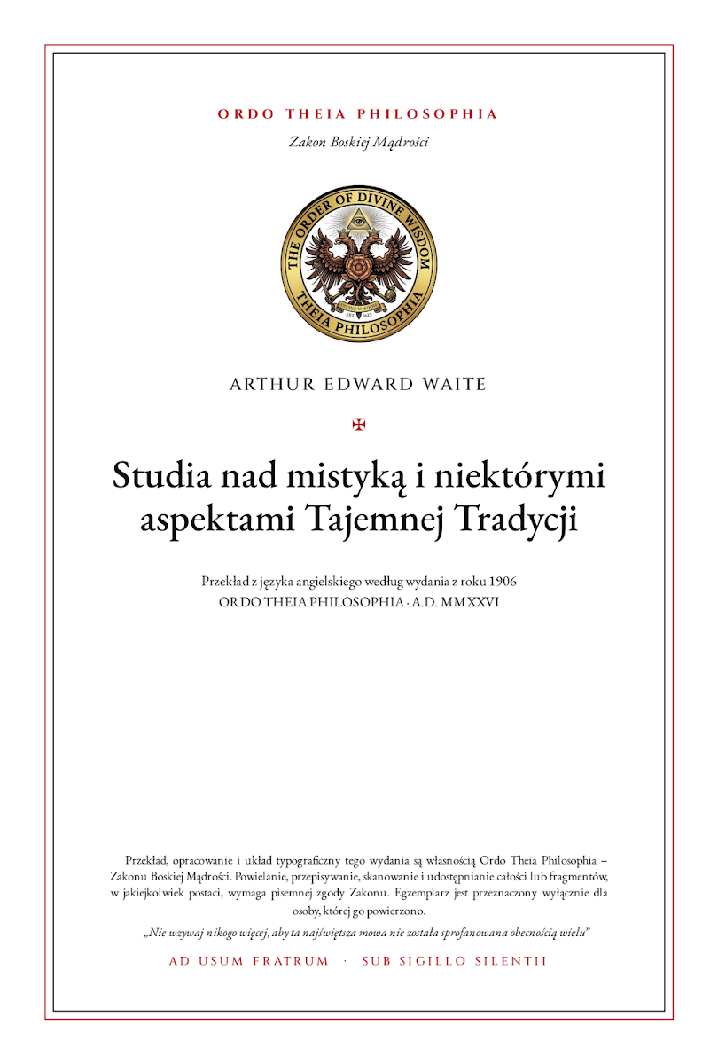 Pierwsza strona: Studia nad mistyką i niektórymi aspektami Tajemnej Tradycji – Arthur Edward Waite