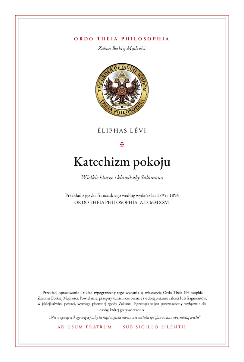 Pierwsza strona: Katechizm pokoju – Éliphas Lévi (Alphonse-Louis Constant)