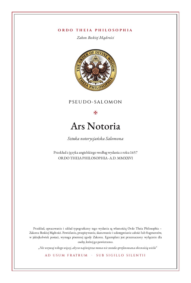 Pierwsza strona: Ars Notoria – Pseudo-Salomon