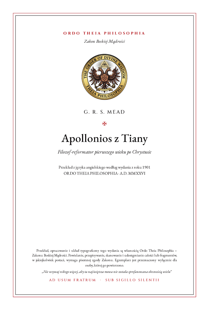 Pierwsza strona: Apollonios z Tiany – George Robert Stow Mead