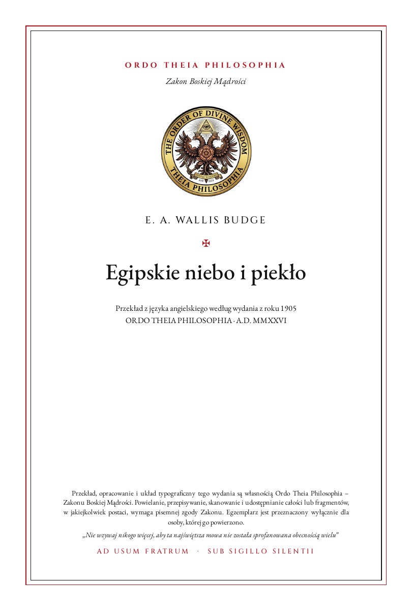 Pierwsza strona: Egipskie niebo i piekło – Ernest Alfred Wallis Budge