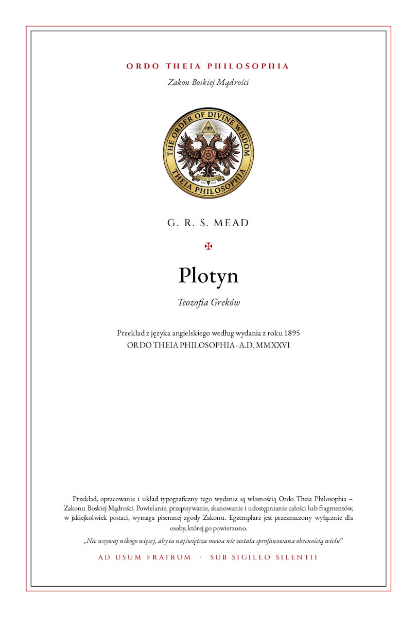 Pierwsza strona: Plotyn – George Robert Stow Mead