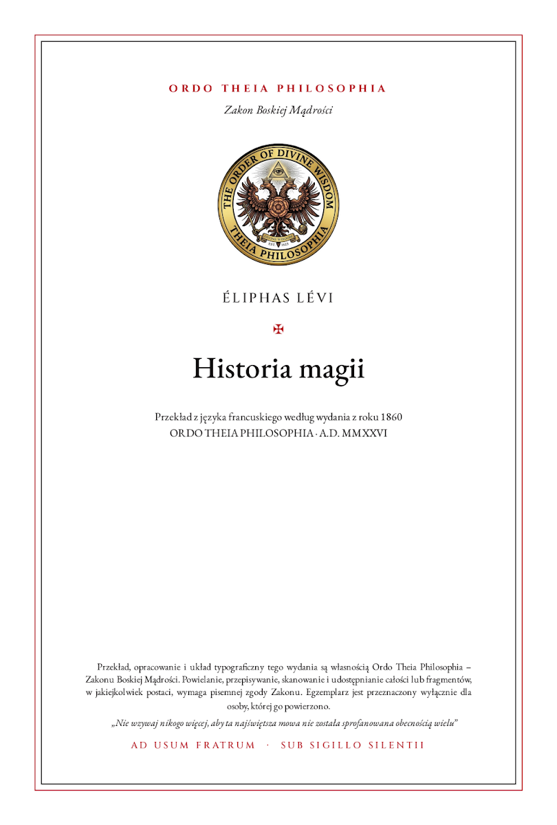 Pierwsza strona: Historia magii – Éliphas Lévi