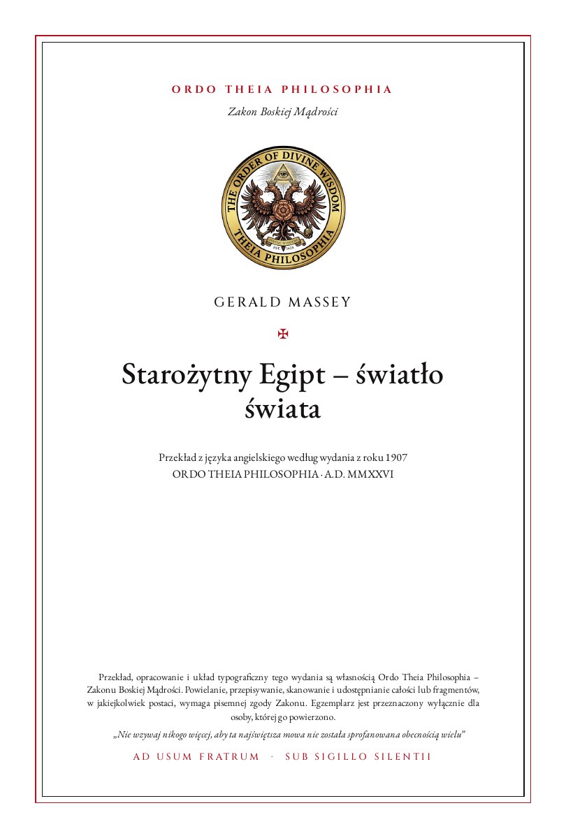 Pierwsza strona: Starożytny Egipt – światło świata – Gerald Massey