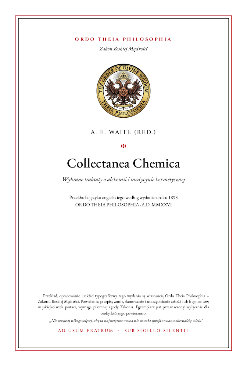 Pierwsza strona: Collectanea Chemica – Arthur Edward Waite (red.)