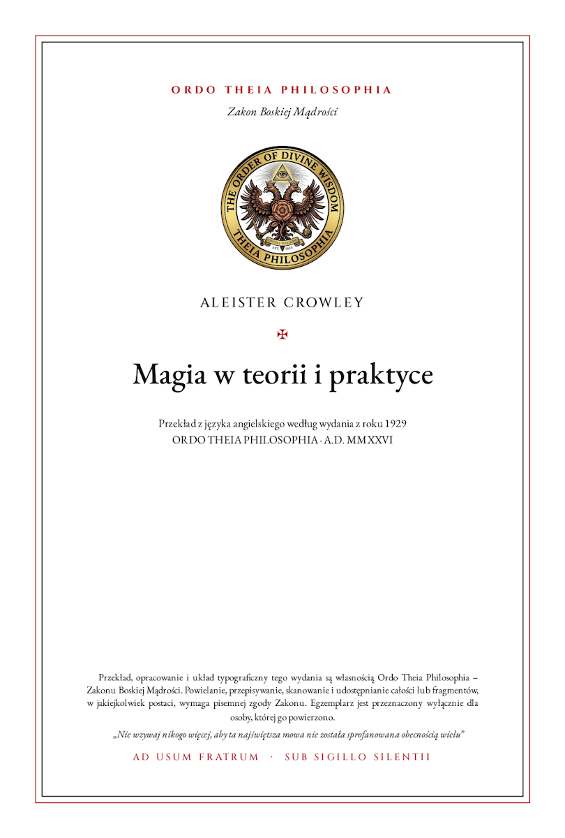 Pierwsza strona: Magia w teorii i praktyce – Aleister Crowley