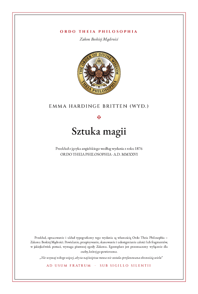 Pierwsza strona: Sztuka magii – Emma Hardinge Britten (wyd.)