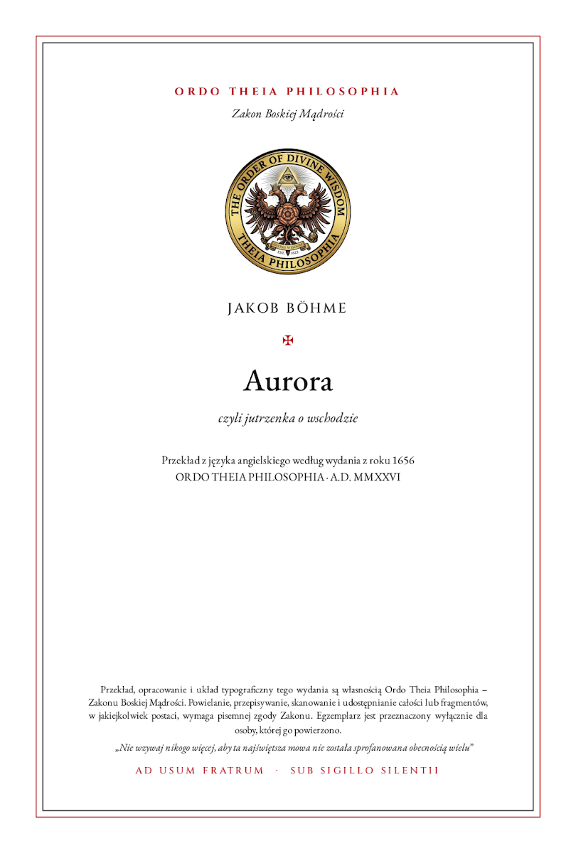 Pierwsza strona: Aurora – Jakub Böhme