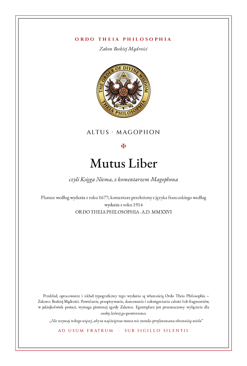 Pierwsza strona: Mutus Liber – Altus (pseudonim) i Magophon (Pierre Dujols)