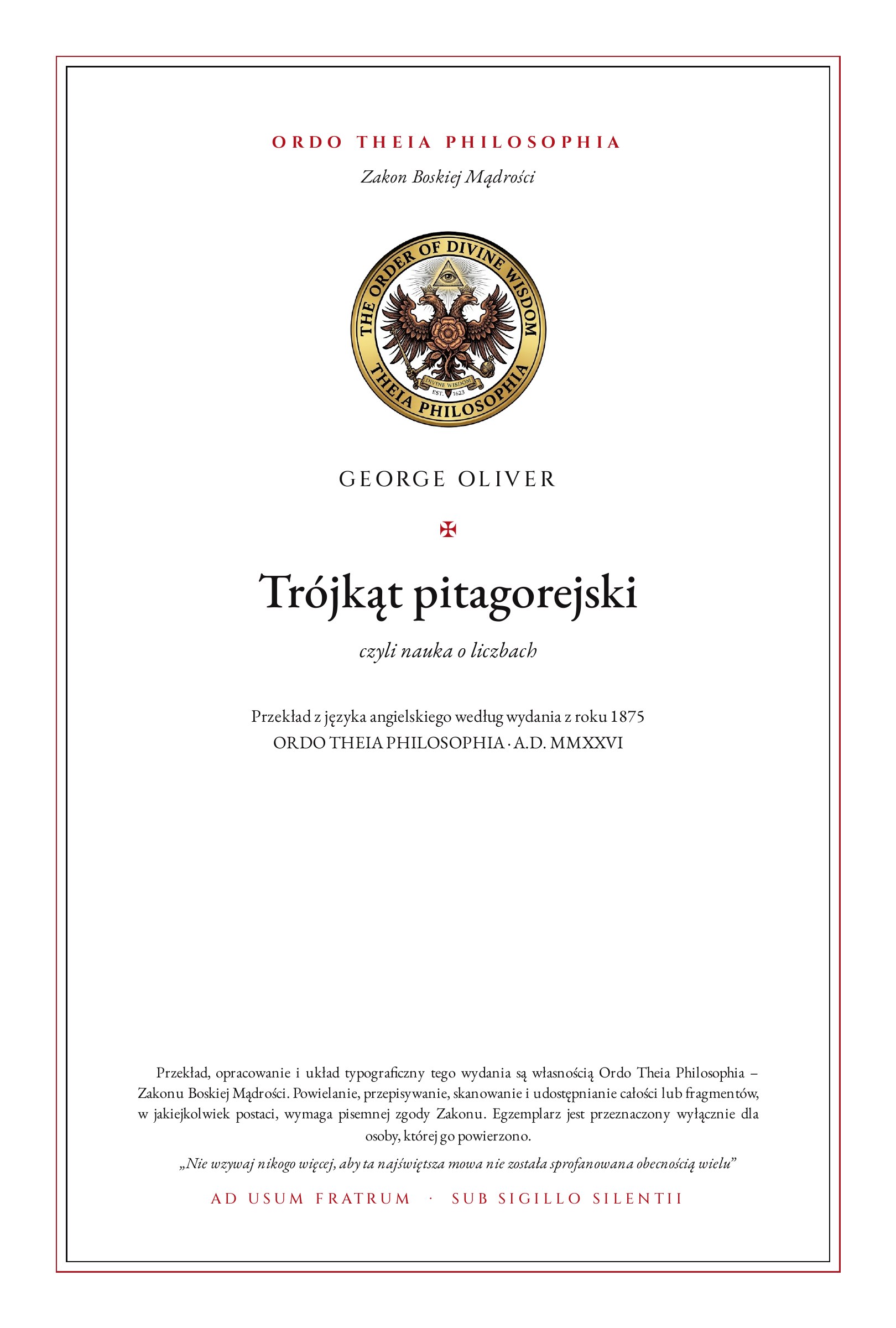 Pierwsza strona: Trójkąt pitagorejski – George Oliver